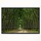 Designart - Pathway in Thick Green Forest - Landscape Photography Canvas Print in Black Frame